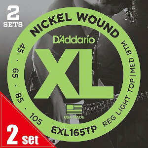 D'Addario / EXL165TP Twin Pack (2set Pack) Regular Light Top/Medium Bottom 45-105 Long Scale �x�[�X���y���l�X�z