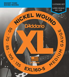 D'Addario / EXL160-5 Medium 50-135 Long Scale 5-Strings �x�[�X�� �y���l�X�z