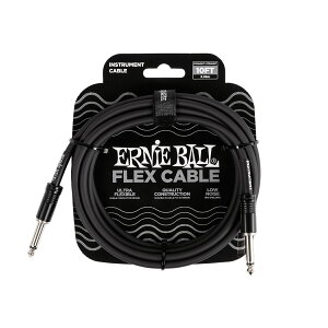 ERNIE BALL / EB6434 FLEX CABLE 10FT BK S/S �M�^�[�V�[���h�P�[�u�� �y�����X�z
