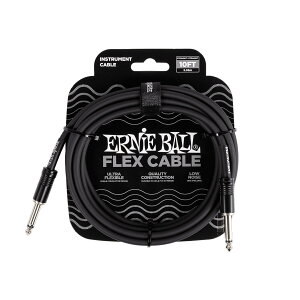 ERNiE BALL / #6434 Flex Instrument Cable Straight/Straight 10ft - Black �M�^�[�V�[���h�P�[�u��