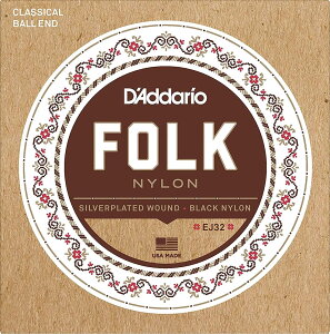 D'Addario / Folk Nylon EJ32 Silver on Nylon Black Trebles Ball End 28-45 �{�[���G���h�i�C������ �y�����X�z