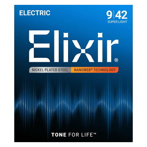 Elixir / 12002 Super Light Electric Nickel Plated Steel with NANOWEB Coating �G���N�T�[ �� �i�m�E�F�u �y�����X�z
