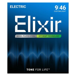 Elixir / 19027 Custom Light ELECTRIC NICKEL PLATED STEEL WITH OPTIWEB COATING �G���N�T�[ �� �I�v�e�B�E�F�u �y�����X�z