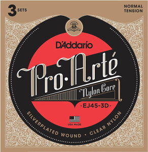D'Addario / Classic Guitar Pro-Arte Laser Selected Nylon Trebles EJ45-3D Normal Tension 28-43 (3set pack) �y�����X�z