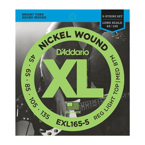 D'Addario / EXL165-5 Regular Light Top/Medium Bottom 45-135 Long Scale 5strings �x�[�X��