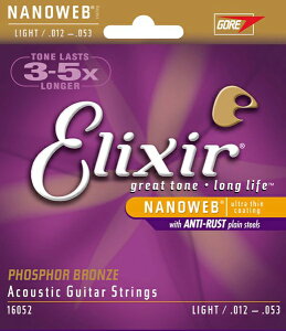 Elixir / 16052 Light Acoustic Phosphor Bronze with NANOWEB Coating �G���N�T�[ ���y���K�i�z