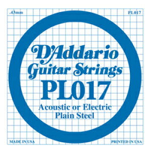 D'Addario / Acoustic or Electric Plain Steel PL017 .017 o yGLM^[zyAR[XeBbNM^[(ARM)zytH[NM^[zy__I(Daddario)zyv[zySinglezyPL-017zy