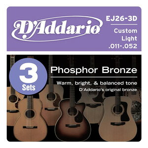 D'Addario / Phosphor Bronze EJ26-3D Custom Light 11-52 (3set pack) yAR[XeBbNM^[(ARM)zyAcoustic Guitar StringszytH[NM^[zyZbgzy__IzyDaddariozytHXt@[u