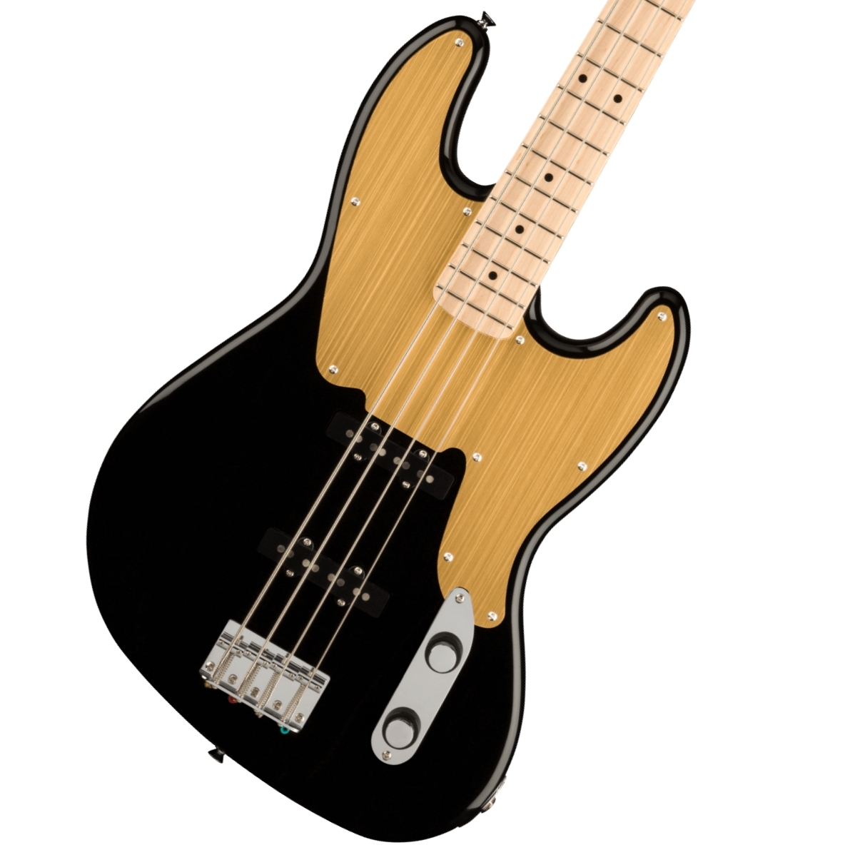 休日 Squier Paranormal Jazz Bass '54 Maple Fingerboard Gold Anodized  Pickguard Black スクワイヤー《高音質 Fender純正ケーブルプレゼント +0885978040988》 
