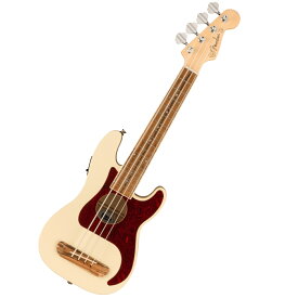 《WEBSHOPクリアランスセール》Fender / Fullerton Precision Bass Uke Walnut Fingerboard Tortoiseshell Pickguard Olympic White フェンダー ウクレレ【PNG】