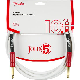 《WEBSHOPクリアランスセール》Fender / John 5 10 Feet Instrument Cable White/Red [ギターケーブル][約3m]【PNG】