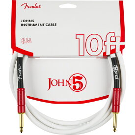 Fender / John 5 10 Feet Instrument Cable White/Red [ギターケーブル][約3m]【YRK】