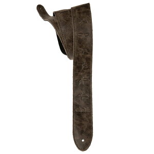 Paul Reed Smith (PRS) / 2inch PRS Leather Strap Embossed Birds Worn Black �|�[���E���[�h�E�X�~�X �X�g���b�v �y���K�i�z�yPNG�z