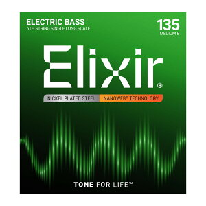 Elixir / 15435 Medium B Long Electric Bass Nickel Plated Steel 5th with NANOWEB Coating GNT[ yKiz