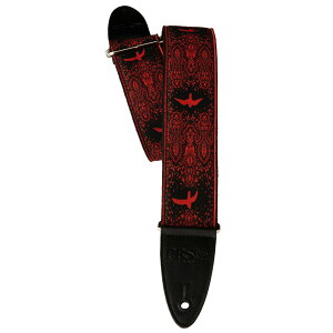 Paul Reed Smith (PRS) / 2inch Guitar Strap Custom Jacquard Birds Fleur Red �|�[���E���[�h�E�X�~�X �X�g���b�v �y���K�i�z�yPNG�z