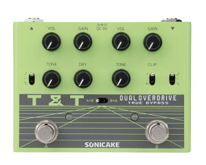 �y�V���i�z Sonicake / T&T DUAL OVERDRIVE Dual-Footswitch Stompbox�V���[�Y �\�j�P�[�L �f���A���I�[�o�[�h���C�u QDS-07 �y�������K�i�z�yPNG�z