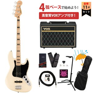 Squier by Fender / Affinity Active Jazz Bass Maple FB Black PG Olympic White VOX�A���v�t���G���L�x�[�X���S�҃Z�b�gR�yYRK�z