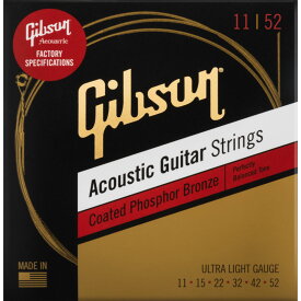 Gibson / SAG-CPB11 Coated Phosphor Bronze Acoustic Guitar Strings 11-52 Ultra-Light 【アコースティックギター弦】 ギブソン【YRK】