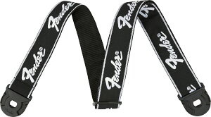 Fender / Quick Grip Locking End Strap Black with White Running Logo 2 �t�F���_�[ �X�g���b�v�yYRK�z