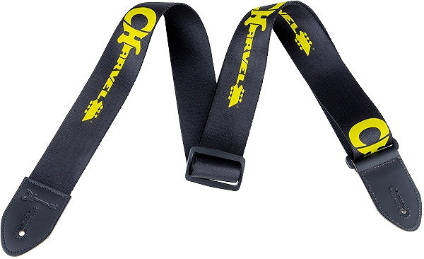 Charvel Strap Black with Yellow Logo 経典 シャーベル 種類豊富な品揃え ストラップ