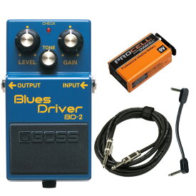 【あす楽対象商品】BOSS / BD-2 Blues Driver スターターセット -アルカリ9V電池、ギター用ケーブル、パッチケーブル-【YRK】