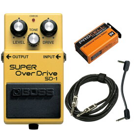 【あす楽対象商品】BOSS / SD-1 Super Over Drive スターターセット -アルカリ9V電池、ギター用ケーブル、パッチケーブル-【YRK】