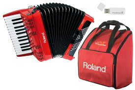 【あす楽対象商品】Roland ローランド / V-Accordion FR-1X RD【純正ケース BAG-FR-1 セット！】レッド Vアコーディオン ピアノ鍵盤タイプ【YRK】