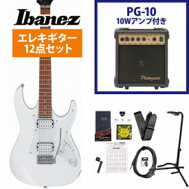 Ibanez / GRX20-WH White GIO Series アイバニーズ 入門用 海外限定モデル PG-10アンプ付属エレキギター初心者セット【YRK】 《+4582600680067》