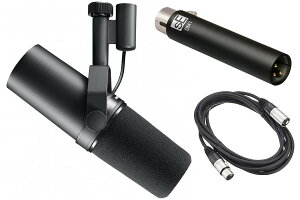 SHURE �V���A / SM7B [DM1 DYNAMITE Black �� �}�C�N�P�[�u���Z�b�g�I] �X�^�W�I�}�C�N���t�H�� �_�C�i�~�b�N�}�C�N�yPNG�z