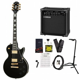Epiphone / Inspired by Gibson Les Paul Custom Ebony エピフォン エレキギター レスポール カスタムYAMAHA GA15IIアンプ付属初心者セット【YRK】《+4582600680067》