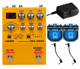 【あす楽対象商品】BOSS / OD-200 Hybrid Drive [ACアダプター + ギターケーブル・パッチケーブルセット]オーバードライブ OD200 ボス ギター エフェクター【YRK】