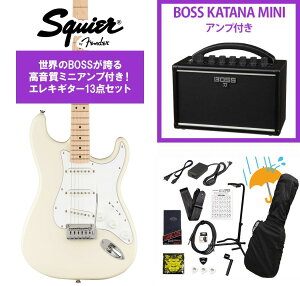 Squier by Fender / Affinity Series Stratocaster Maple Fingerboard White Pickguard Olympic White BOSS KATANA MINI �A���v�t��13�_�Z�b�g�I�yYRK�z