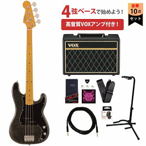 Fender / J Precision Bass Maple Fingerboard Black Gold VOXアンプ付属エレキベース初心者セット【YRK】