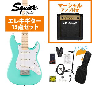 Squier by Fender / Mini Stratocaster Maple FB White Pickguard Sea Foam Green[�R���p�N�g�G���L�M�^�[] Marshall MG10�A���v�t���G���L�M�^�[���S�҃Z�b�gR�yYRK�z