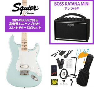 Squier by Fender / Squier Sonic Stratocaster HT H Maple Fingerboard White Pickguard Sonic Blue BOSS KATANA MINI �A���v�t��13�_�Z�b�g�I�yYRK�z