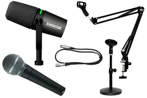 SHURE �V���A / MV7i (MV7I-J) + SM58-LCE [�ȒP2�`�����l�� �^���E�z�M�Z�b�g�I]�yPNG�z