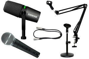 SHURE �V���A / MV7i (MV7I-J) + SM58-SE [�ȒP2�`�����l�� �^���E�z�M�Z�b�g�I]�yPNG�z