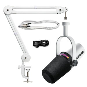 SHURE �V���A / MV7+-W-J [�}�C�N�u�[���A�[���uAT8700J�v�� 3m�}�C�N�P�[�u�� �z���C�g�J���[�Z�b�g�I] �|�b�h�L���X�g�}�C�N���z���yPNG�z