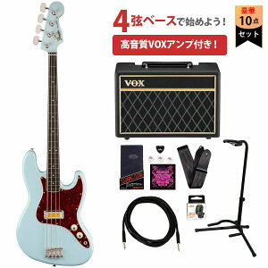 Fender / Gold Foil Jazz Bass Ebony Fingerboard Sonic Blue �t�F���_�[VOX�A���v�t���G���L�x�[�X���S�҃Z�b�g�yYRK�z