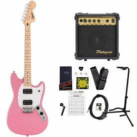 Squier by Fender / Sonic Mustang HH Maple Fingerboard White Pickguard Flash Pink スクワイヤー PG-10アンプ付属エレキギター初心者セット【YRK】《+4582600680067》