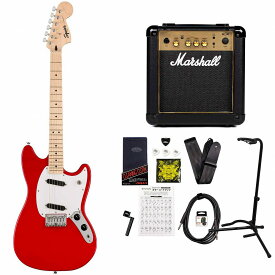 Squier by Fender / Sonic Mustang Maple Fingerboard White Pickguard Torino Red スクワイヤー MarshallMG10アンプ付属エレキギター初心者セット【YRK】《+4582600680067》