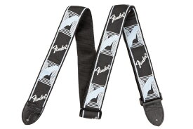 《WEBSHOPクリアランスセール》FENDER フェンダー / MONOGRAM STRAP BLACK/LIGHT GREY/BLUE ギターストラップ【PNG】