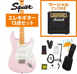 Squier by Fender / Classic Vibe '50s Stratocaster HT Maple Fingerboard Parchment Pickguard Shell Pink Marshall MG10�A���v�t���G���L�M�^�[���S�҃Z�b�gR�yYRK�z