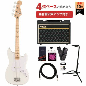 Squier by Fender / Sonic Bronco Bass Maple Fingerboard White Pickguard Arctic White XNC[VOXAvtGLx[XS҃ZbgyYRKz