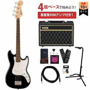 Squier by Fender / Sonic Bronco Bass Laurel Fingerboard White Pickguard Black XNC[VOXAvtGLx[XS҃ZbgyYRKz