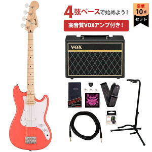 Squier by Fender / Sonic Bronco Bass Maple Fingerboard White Pickguard Tahitian Coral XNC[VOXAvtGLx[XS҃ZbgyYRKz