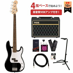 Squier by Fender / Sonic Precision Bass Laurel Fingerboard White Pickguard Black XNC[VOXAvtGLx[XS҃ZbgyYRKz