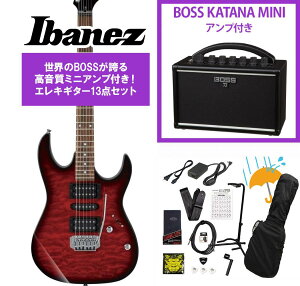 Ibanez / GRX70QA-TRB Transparent Red Burst GIO Series ����p ���؂ȃL���g�g�b�v BOSS KATANA MINI �A���v�t��13�_�Z�b�g�I