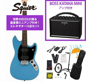 Squier by Fender / Sonic Mustang HH Laurel FB BK PG California Blue BOSS KATANA MINI �A���v�t��13�_�Z�b�g�I�yYRK�z
