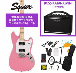 Squier by Fender / Sonic Mustang HH Maple FB WH PG Flash Pink BOSS KATANA MINI �A���v�t��13�_�Z�b�g�I�yYRK�z